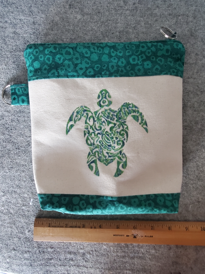 Zentangle-Turtle-Makeup-bag-front-Jen's-Bag-Jennifer-Wheatley-Wolf